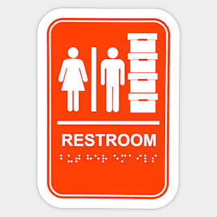 Orange 2 - Restroom and Document Storage - BUT HER EMAILS in braille Sticker